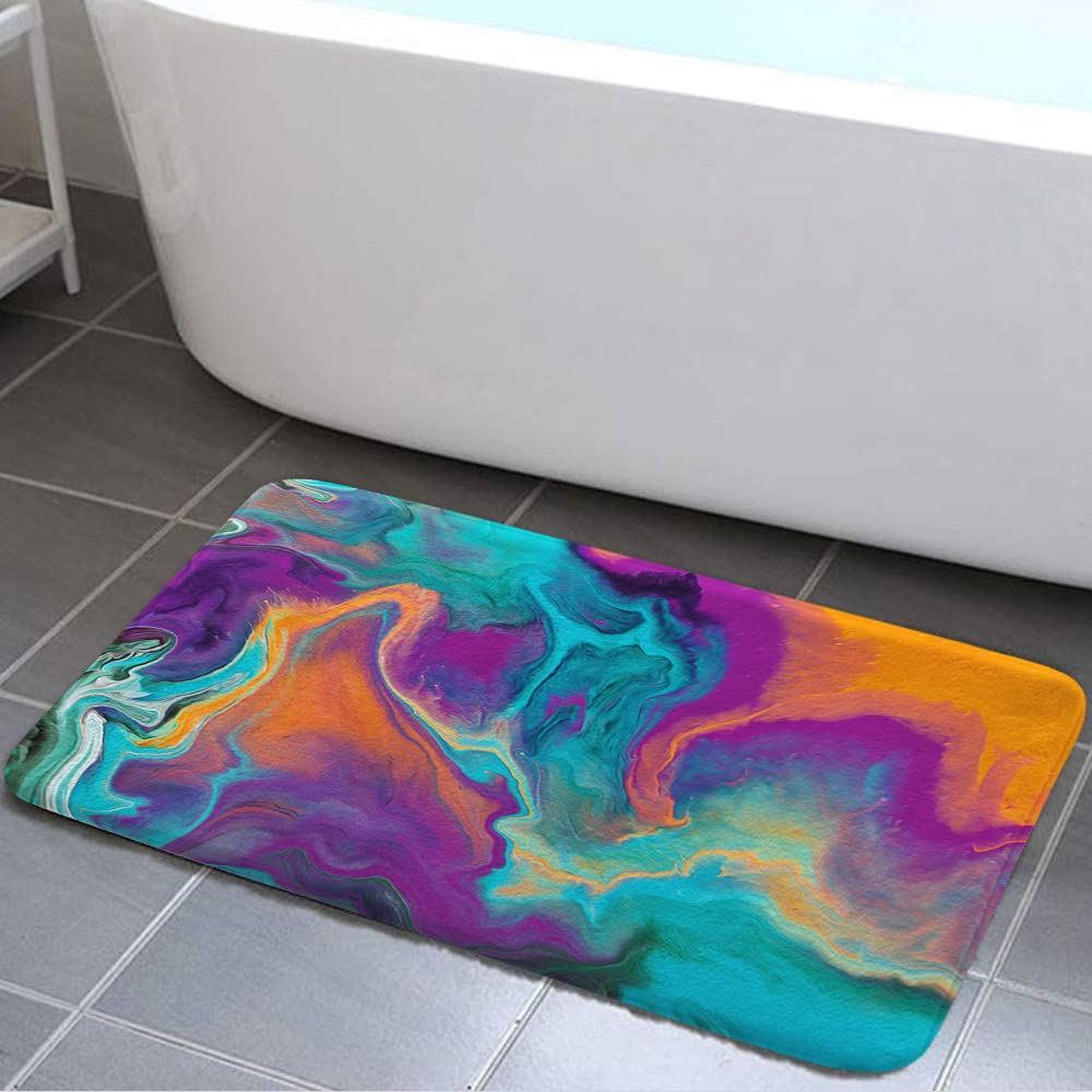 Colorful Abstract Art Bath Rug 17x29 Inch