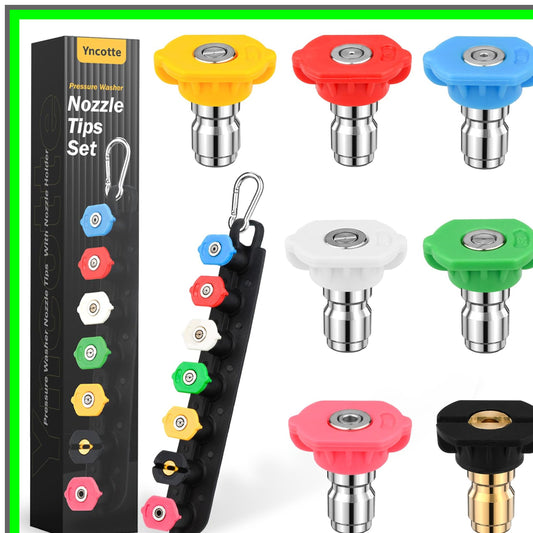 Pressure Washer Nozzle Kit with Quick Connect Tips and Holder