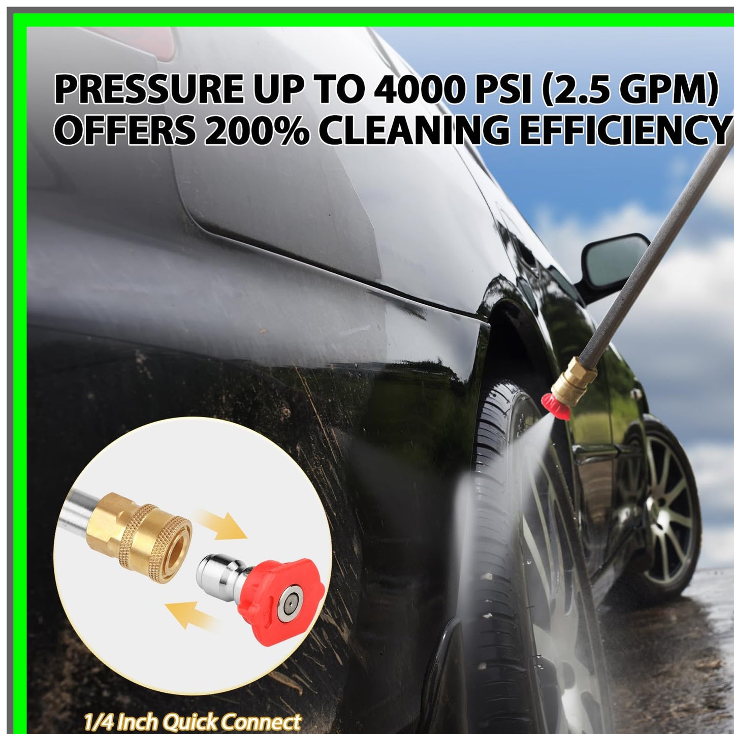 Versatile Pressure Washer Nozzle Kit with Quick Connect Tips and Holder