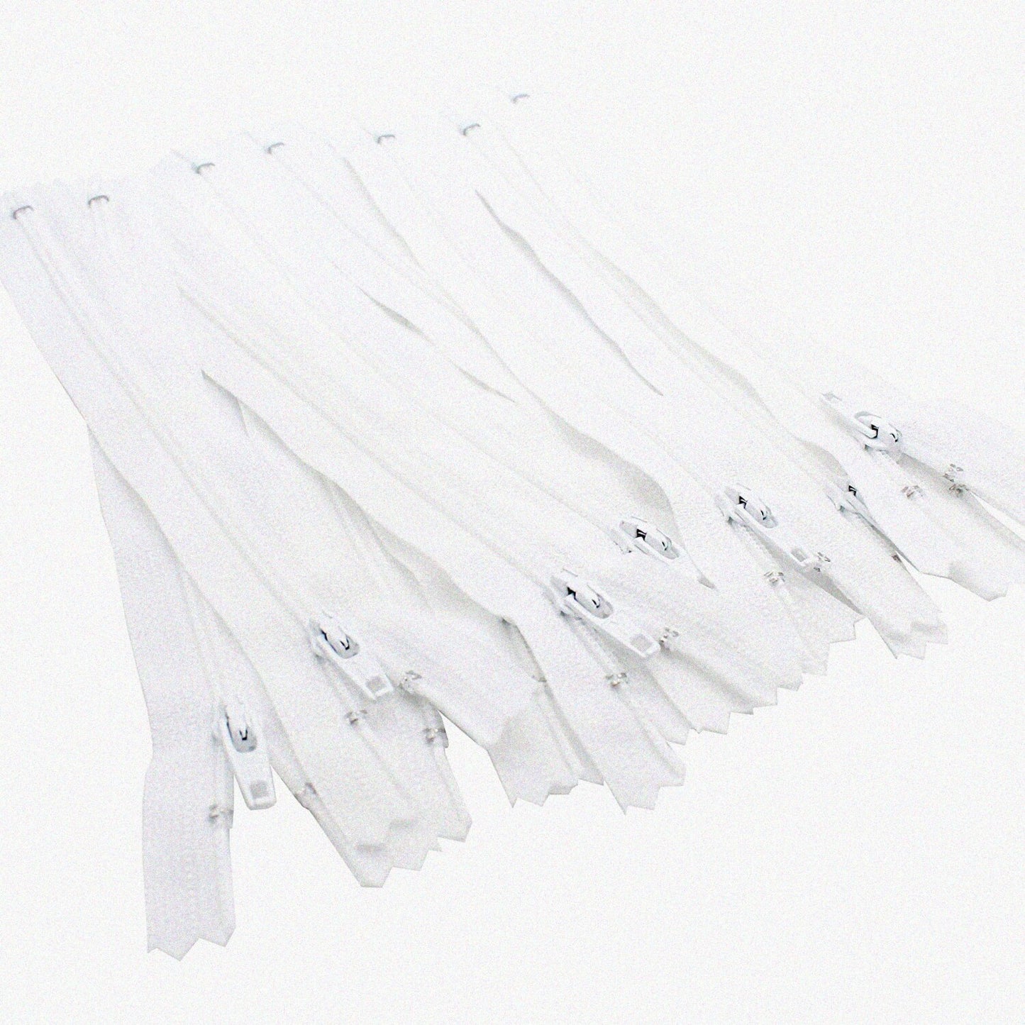 20" White Zippers for Apparel and Sewing Projects (12 Pack)