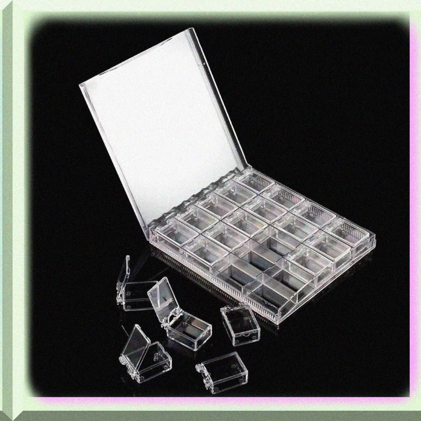 20 Grids Acrylic Nail Art Decorations Storage Box