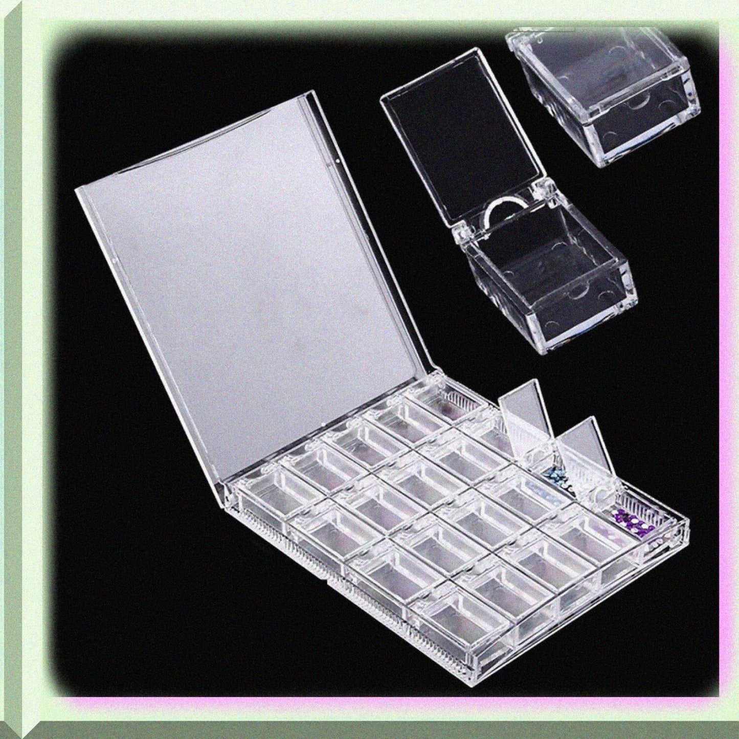 20 Grids Acrylic Nail Art Decorations Storage Box