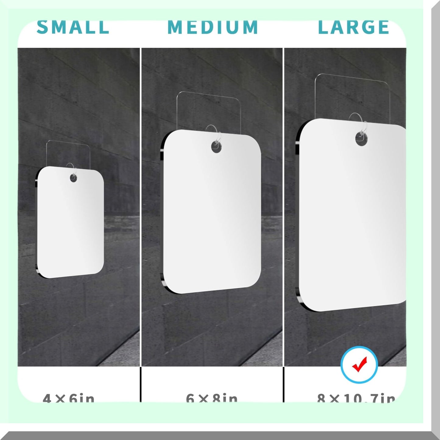 Shatterproof Shower Mirror 10.7x8 inch
