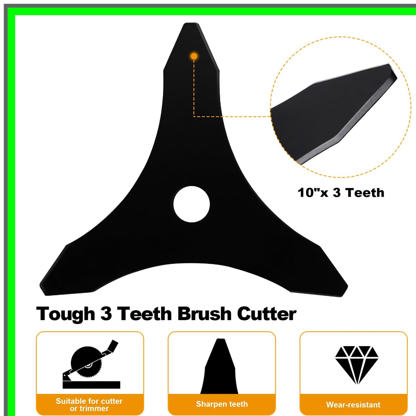 Heavy Duty Steel Trimmer Head with Carbon Blade Adapter for Brush Cutters