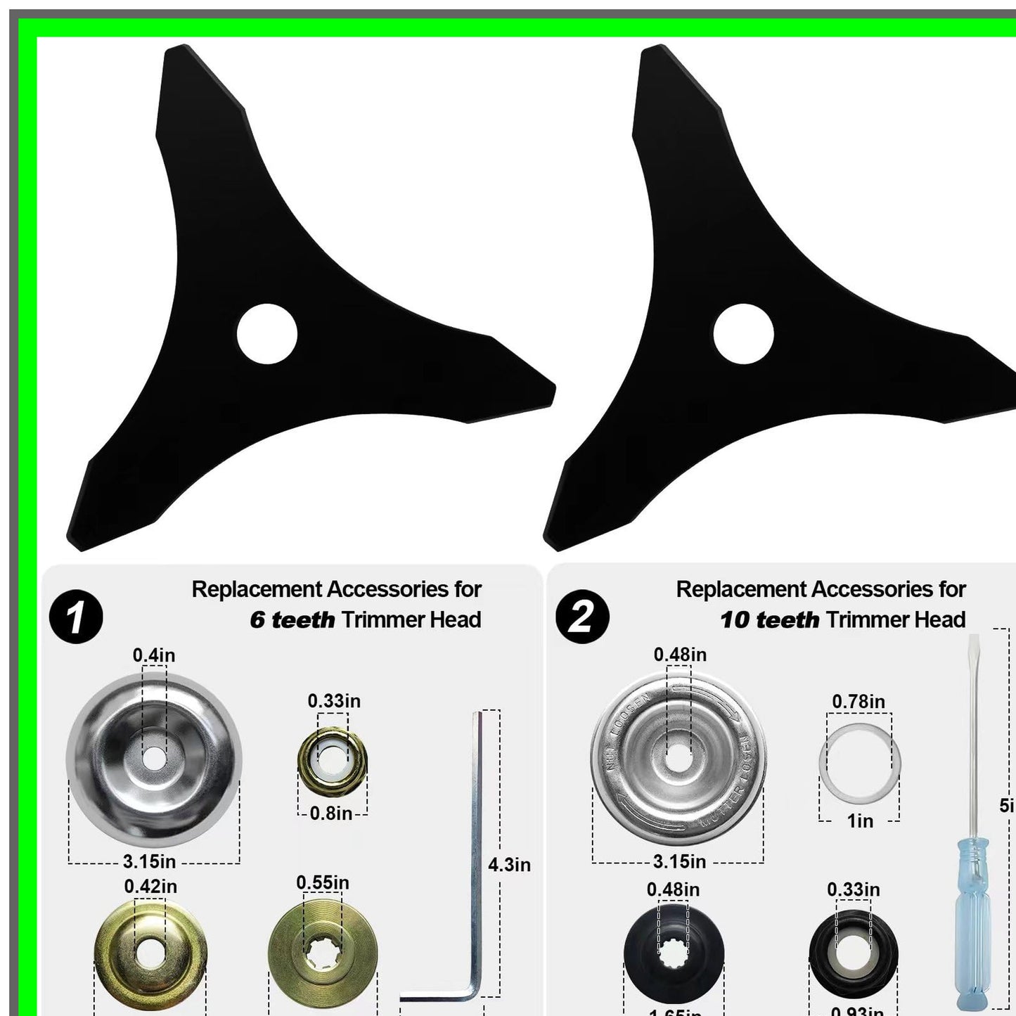 Heavy Duty Steel Trimmer Head with Carbon Blade Adapter for Brush Cutters