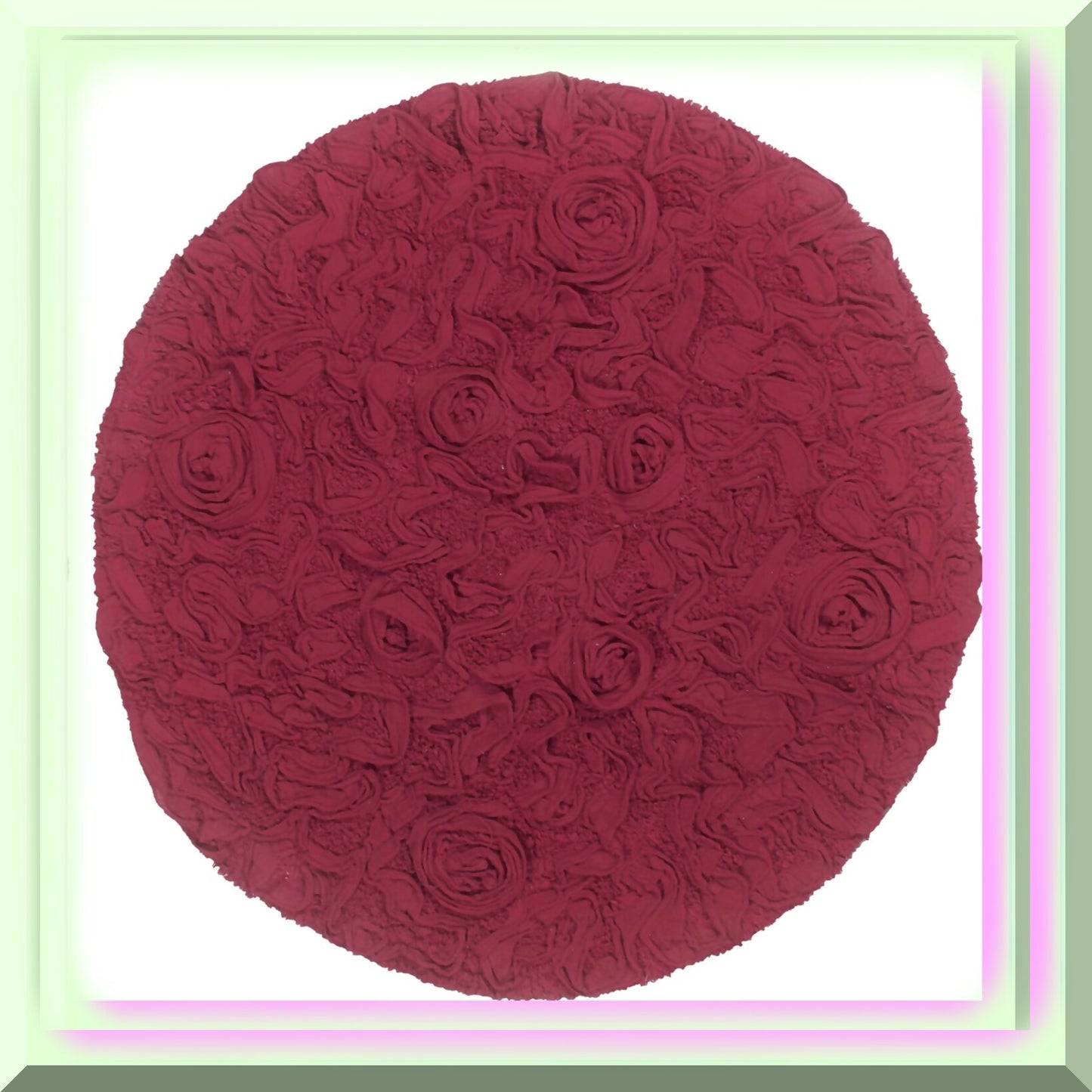 30" Round Cotton Bath Rug Red