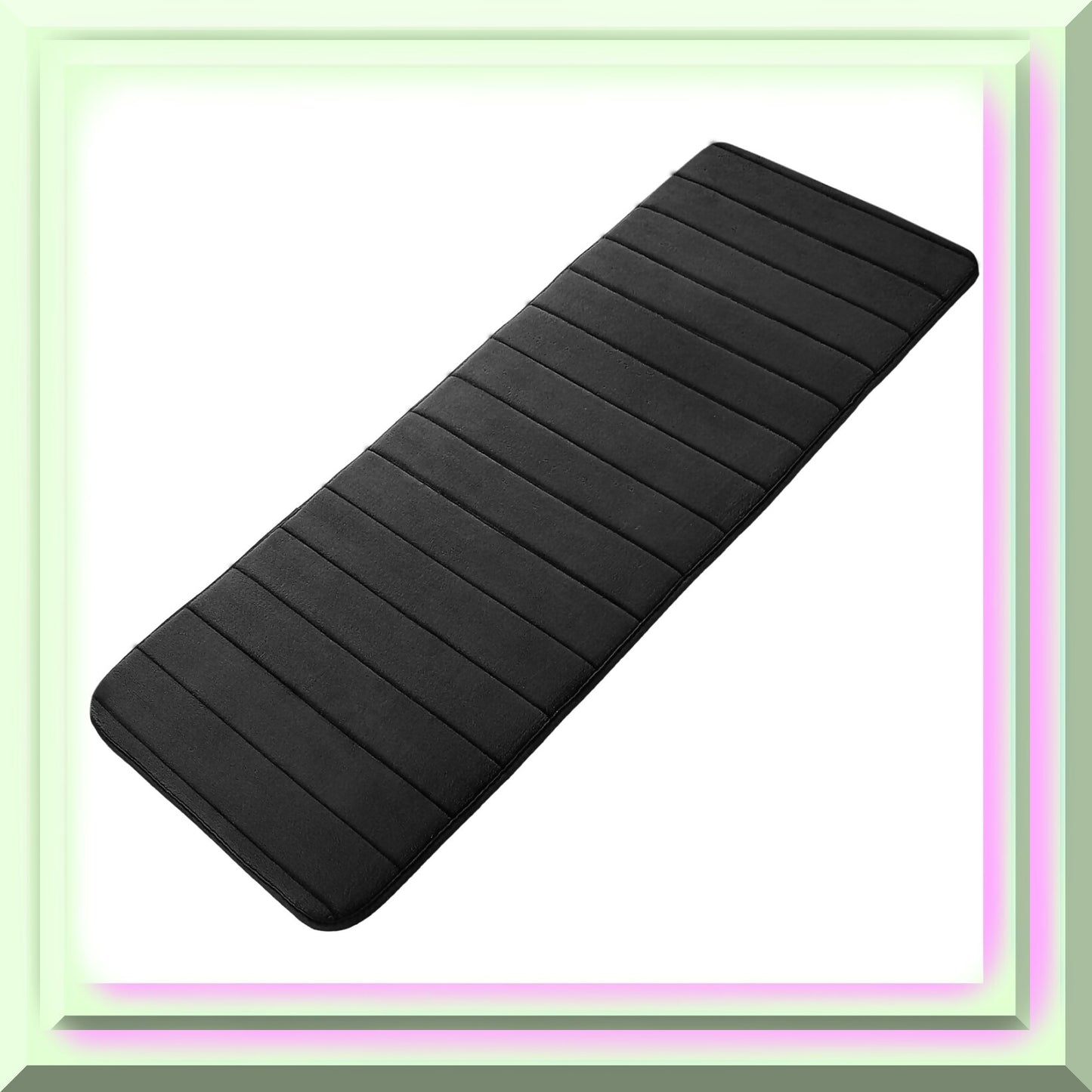 Memory Foam Bath Mat 16"x47" Black