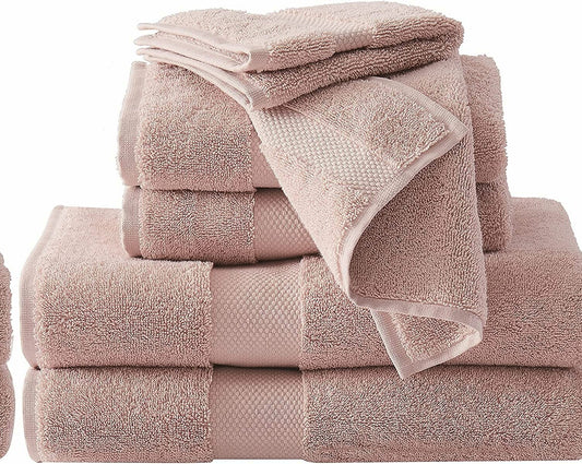 Turkish Cotton 6-Piece Towel Set Blush