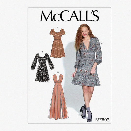 Women's Open Neckline Dress Sewing Pattern Sizes 14-22