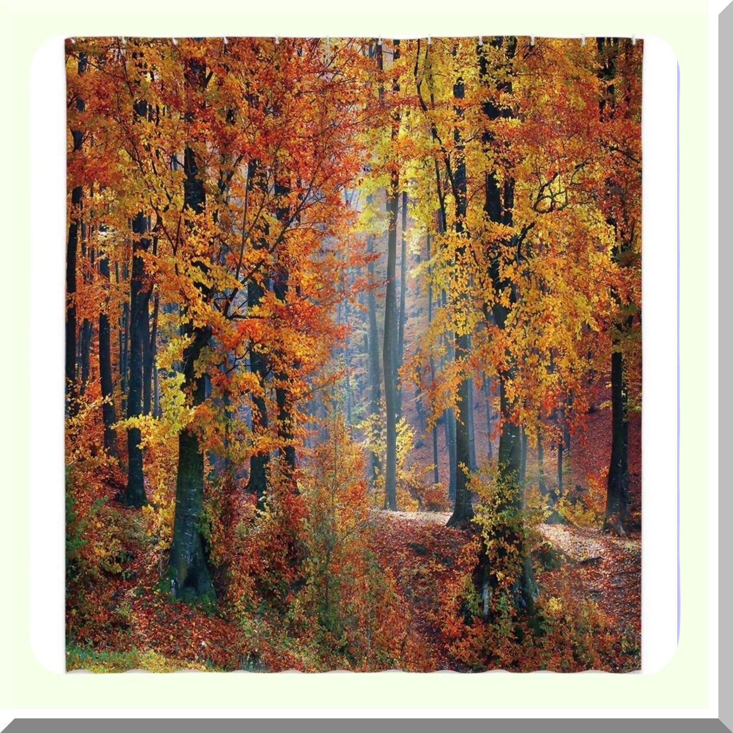 Fall Forest Shower Curtain 70x70 Inches with Hooks