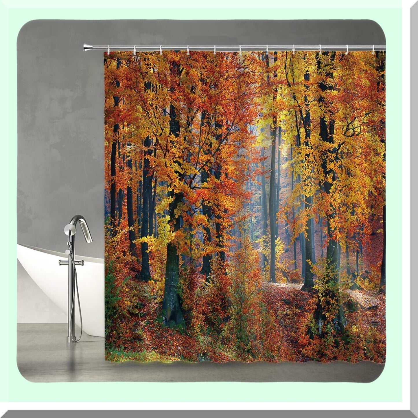 Fall Forest Shower Curtain 70x70 Inches with Hooks