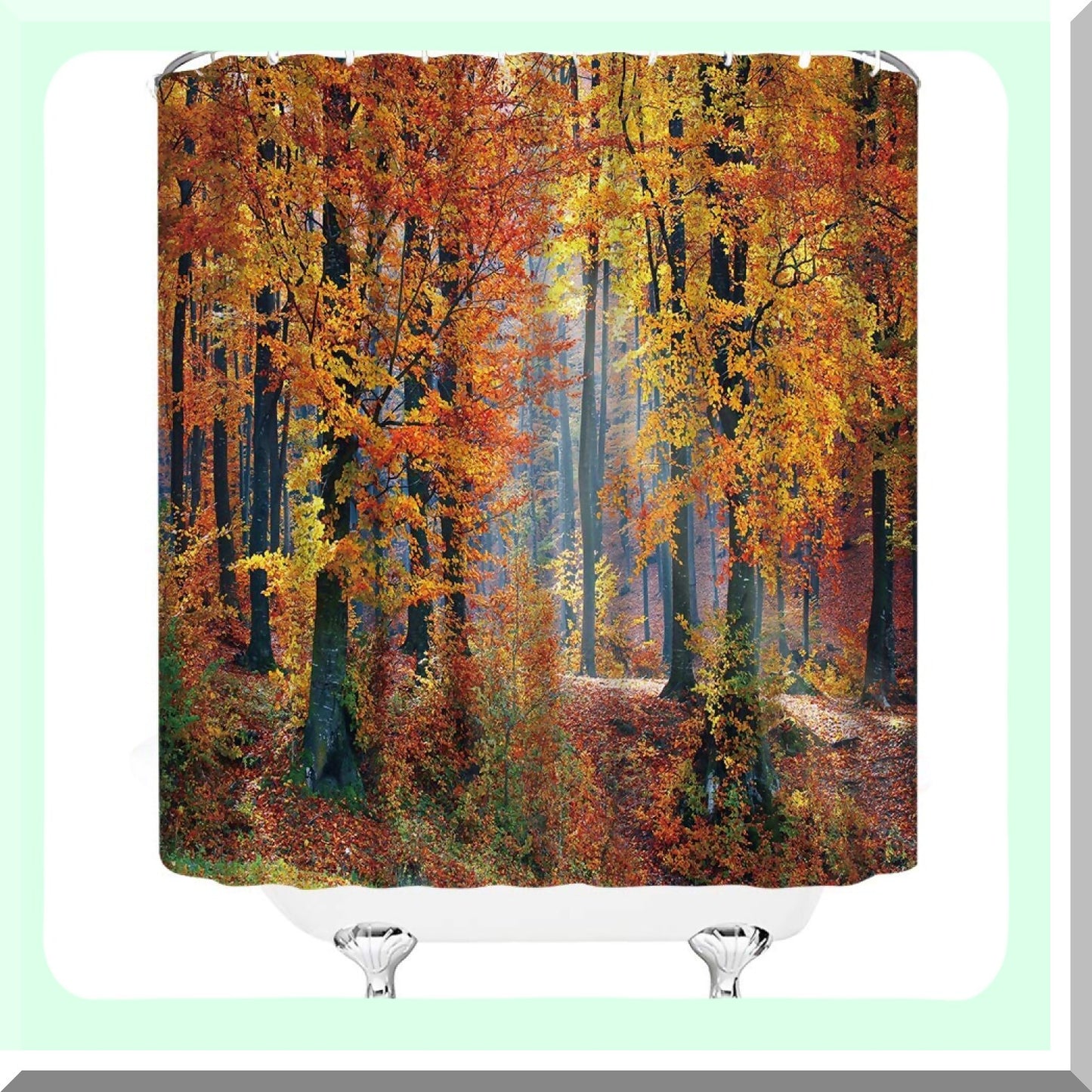 Fall Forest Shower Curtain 70x70 Inches with Hooks