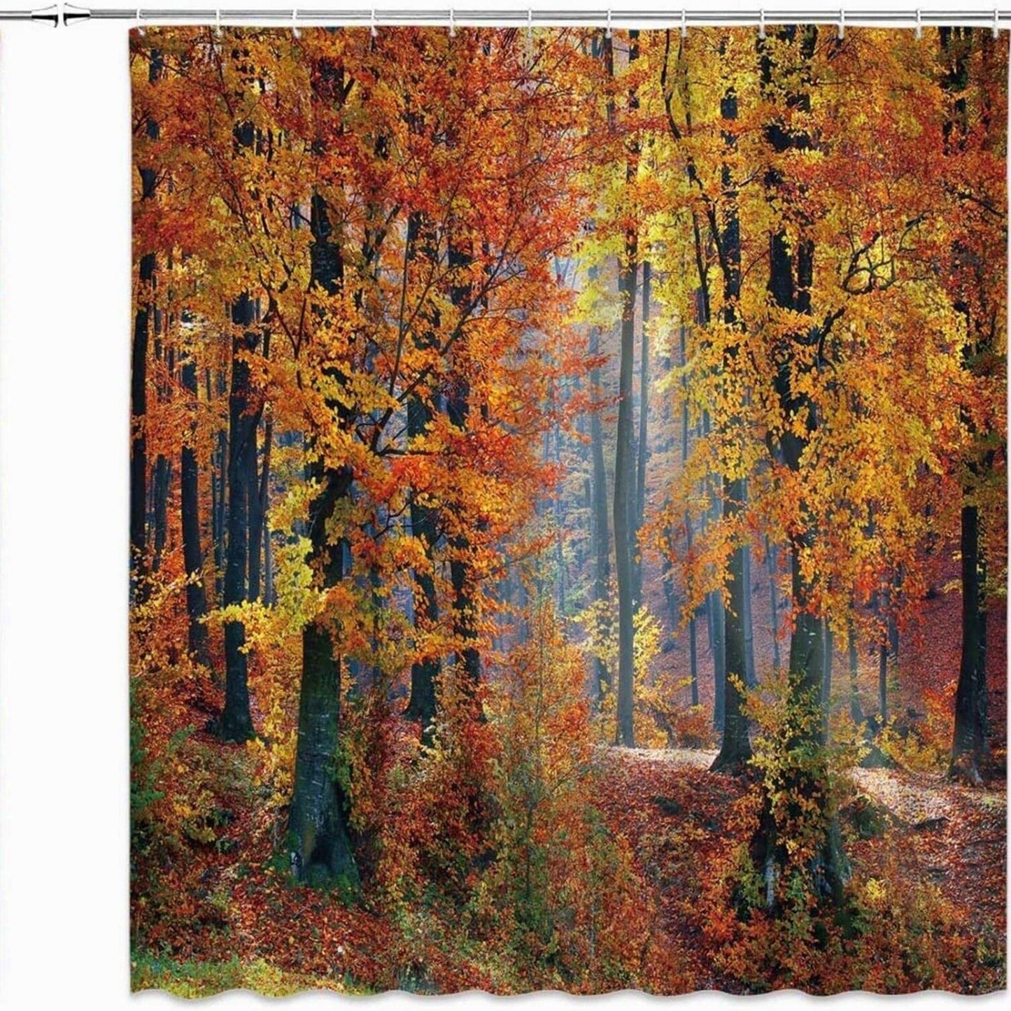 Fall Forest Shower Curtain 70x70 Inches with Hooks