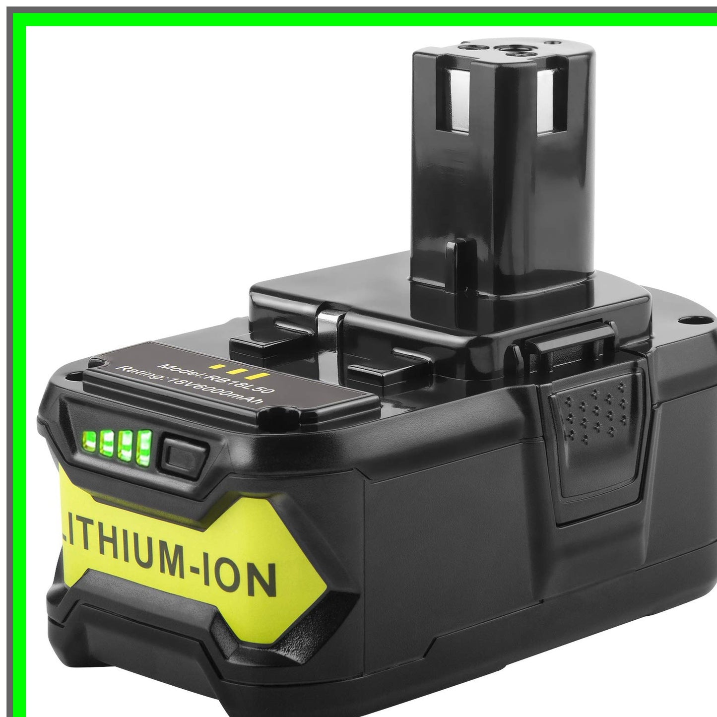 High-Capacity 18V Lithium Battery for Ryobi Cordless Tools with LED Indicator