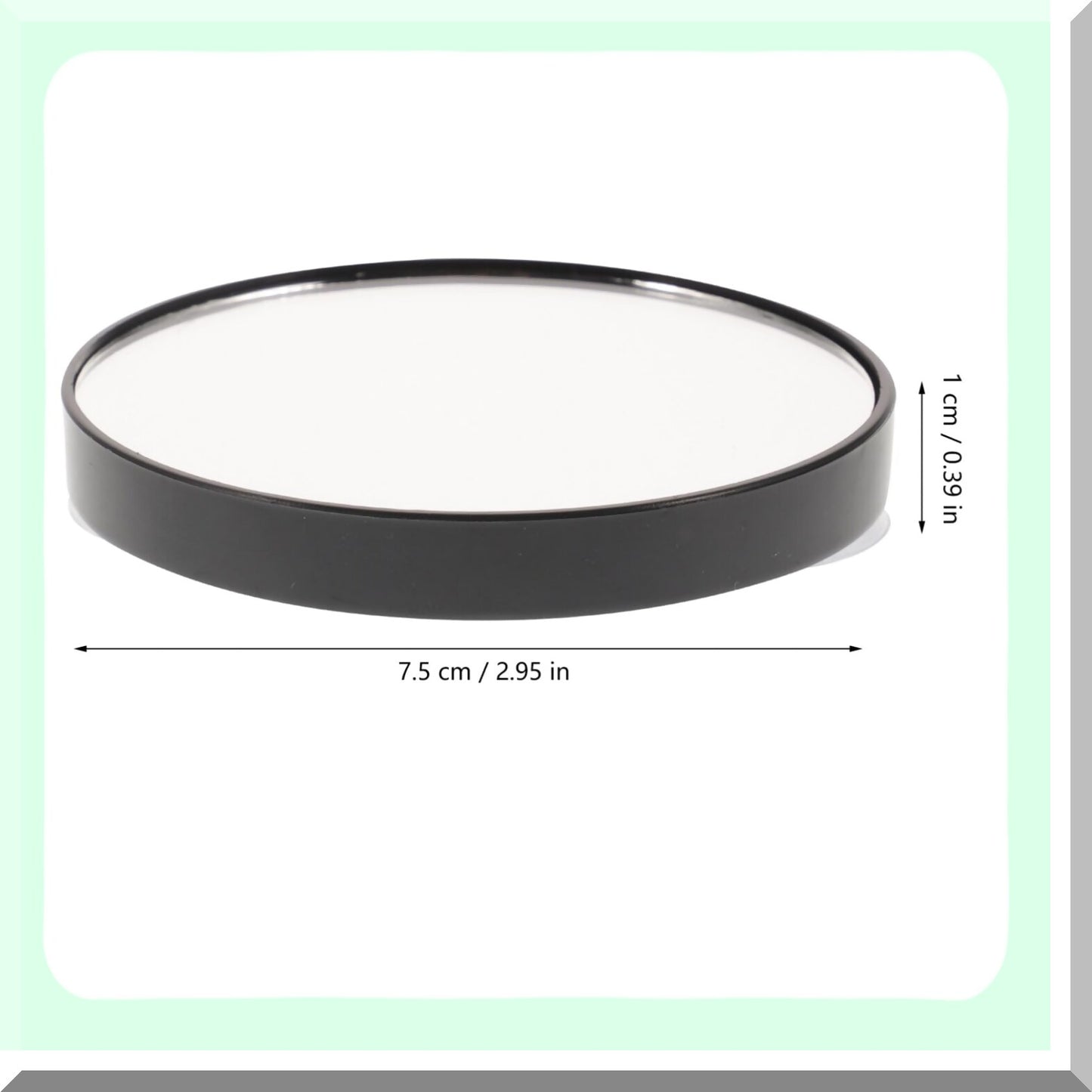 Black 7.5cm Makeup Mirror with 10X Magnification