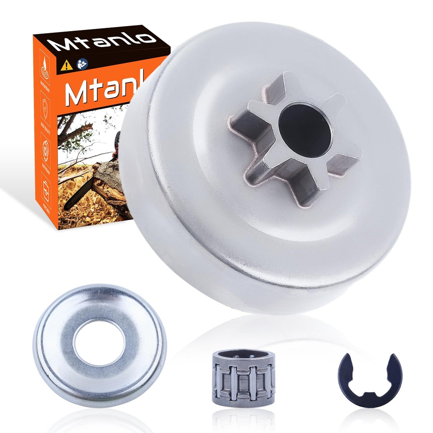 Stihl Chainsaw 3/8" 6T Spur Sprocket Clutch Drum Kit with Bearing and Clip