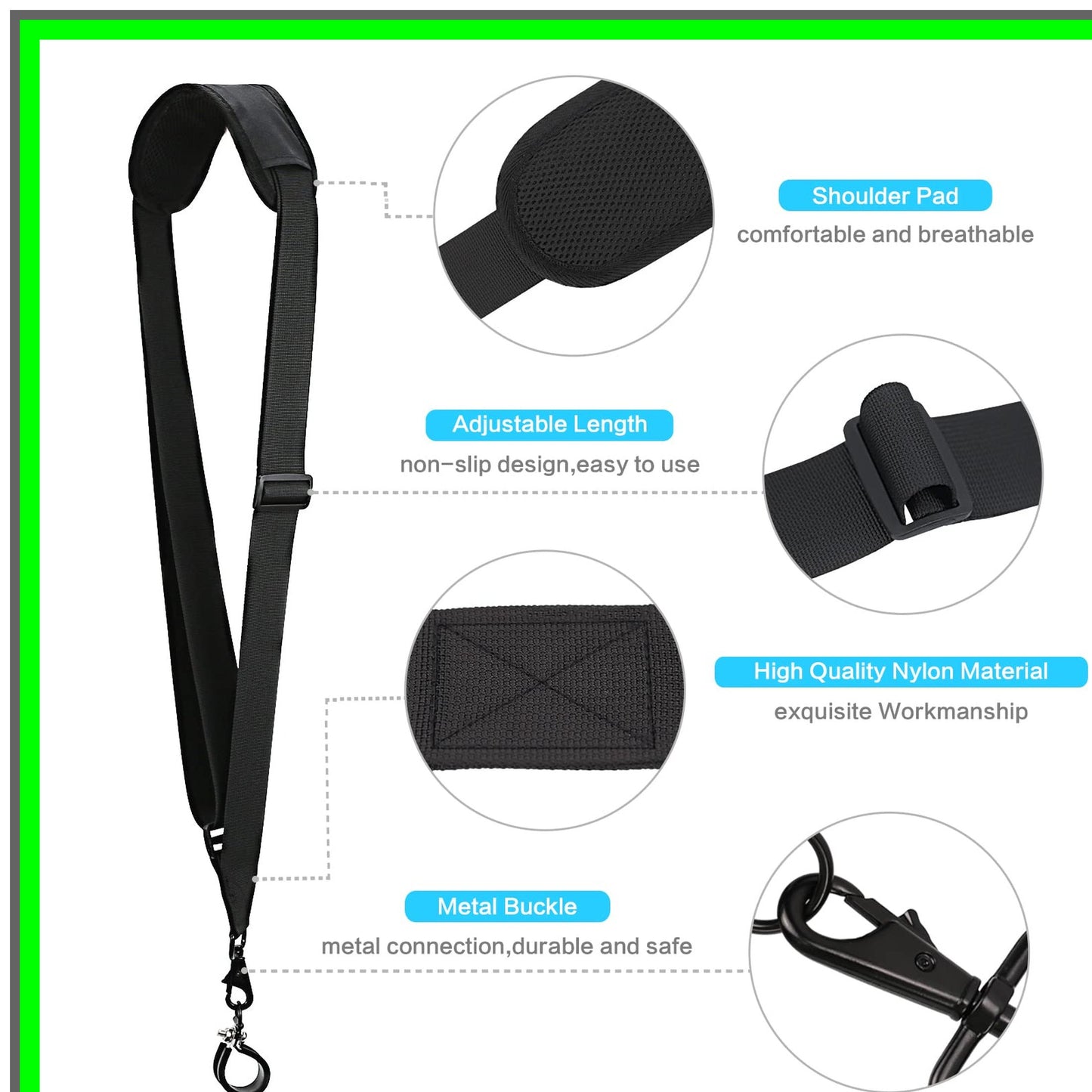 Ergonomic Trimmer Shoulder Strap for Leaf Blowers and Hedge Trimmers