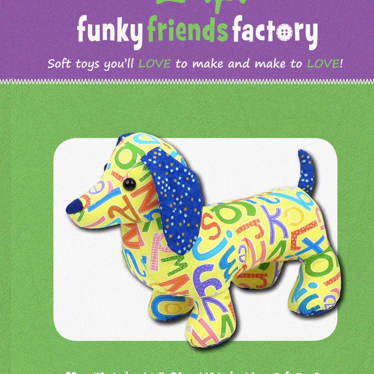 Digger Dixie Dachshund Pattern Stuffed Animal