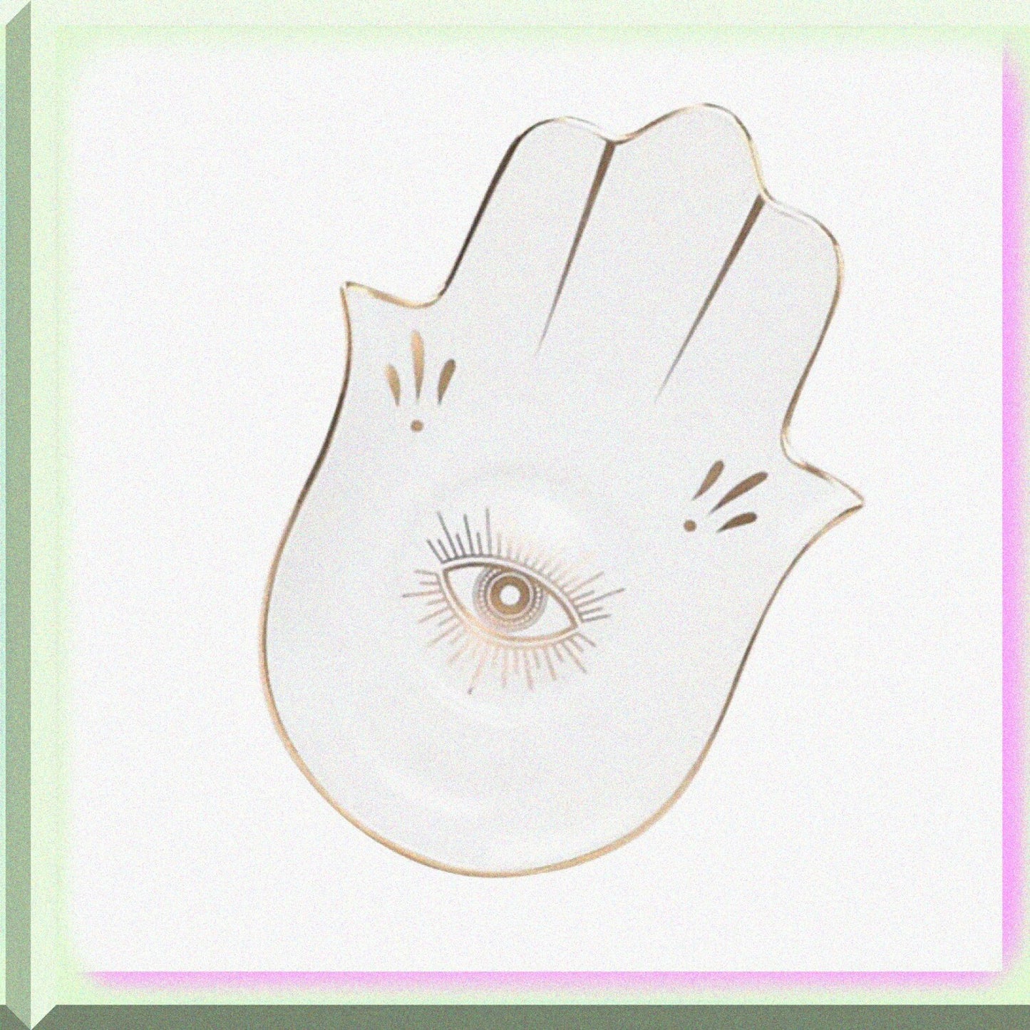 Ceramic Jewelry Dish Buddha Hand White