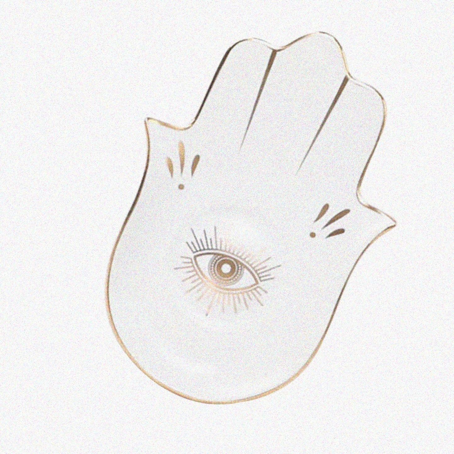 Ceramic Jewelry Dish Buddha Hand White