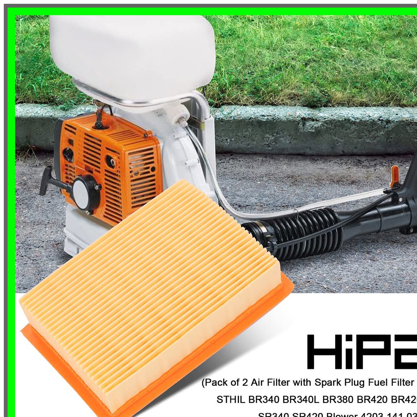 Dual BR380 Air Filter Set for STHIL Backpack Blowers with Spark Plug