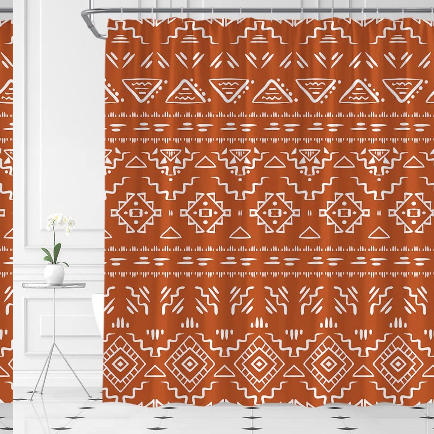 Boho Geometric Shower Curtain 70x70 Inches