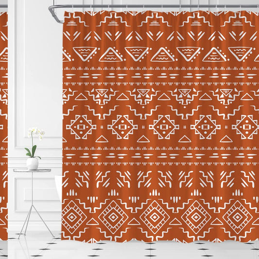 Boho Geometric Shower Curtain 70x70 Inches
