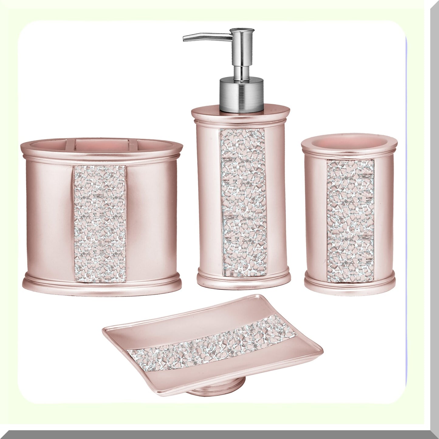 Sinatra 4PC Bathroom Accessories Set Blush