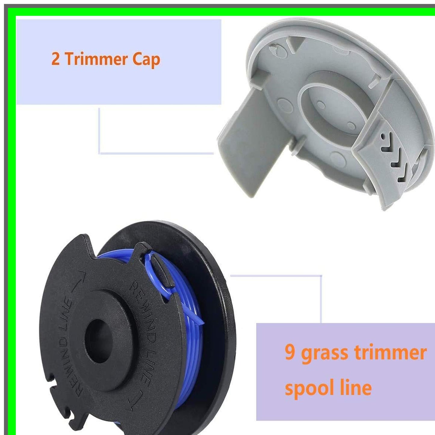 Effortless Trim 0.065" Autofeed Spool Line for Cordless Trimmers, 9-Pack
