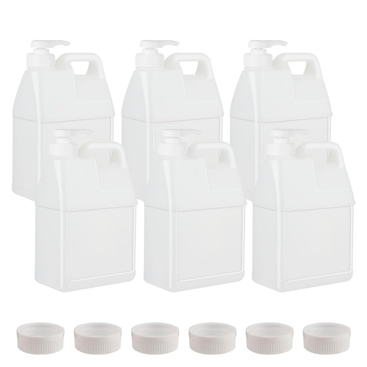 Ergonomic 64oz Clear Plastic Jugs with Pumps for Easy Liquid Storage