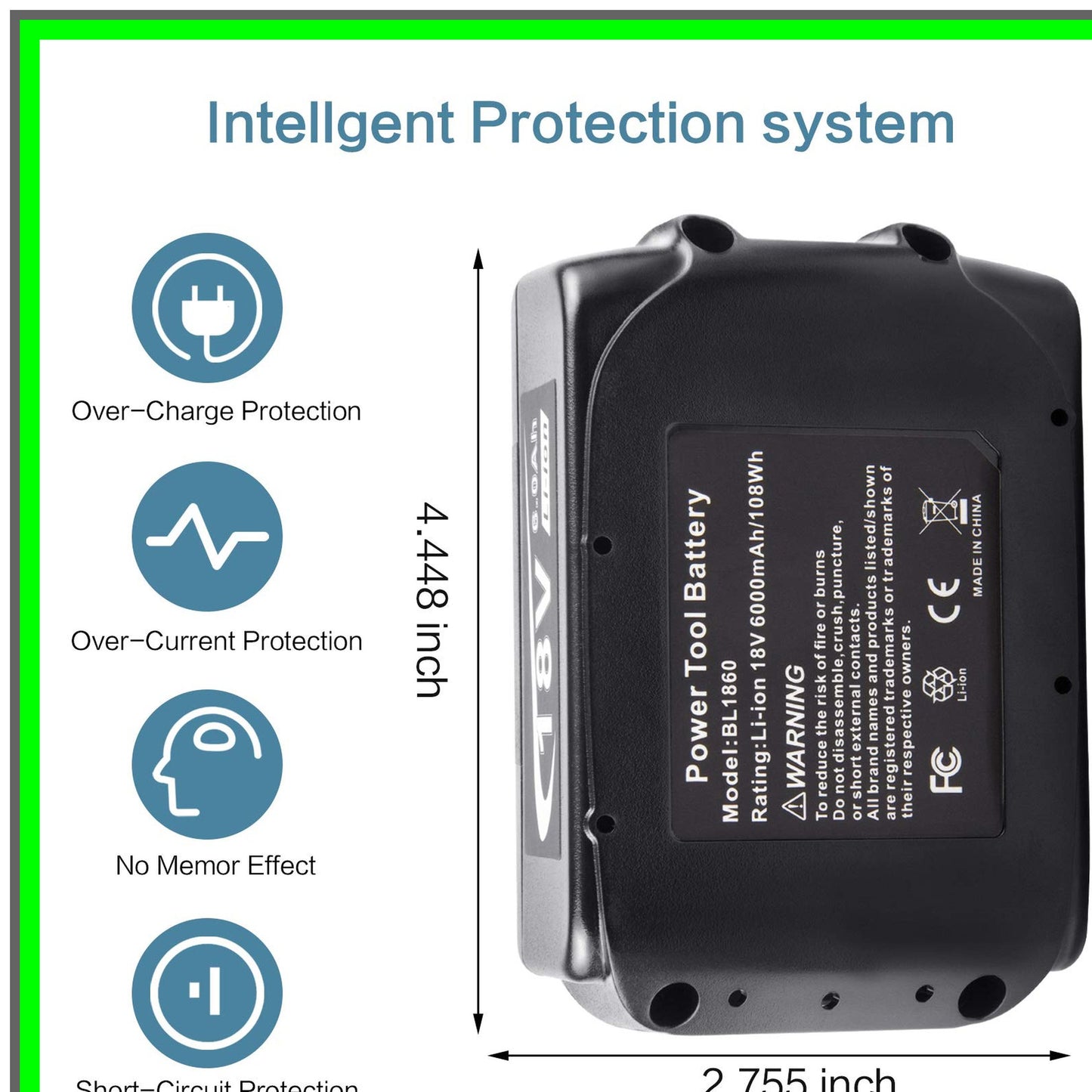 18V 6000mAh Lithium Battery Replacement for Makita Cordless Tools