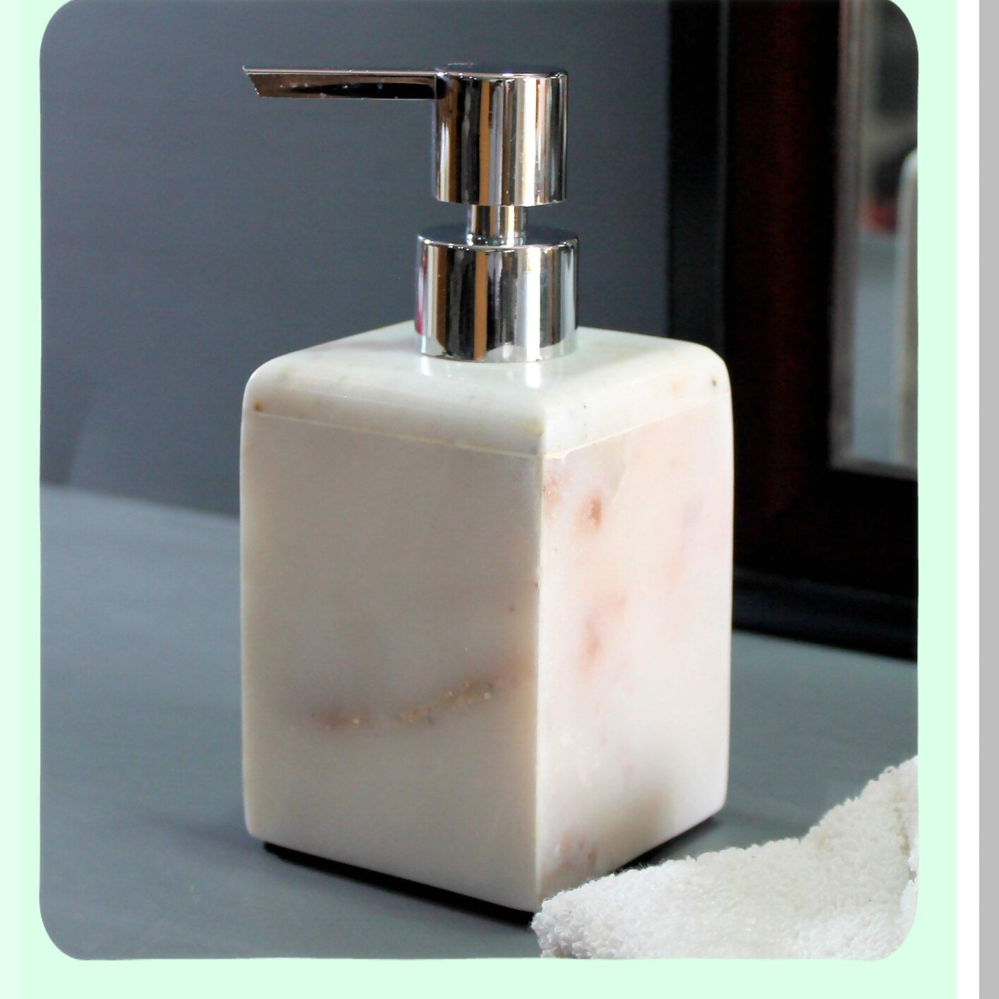 Genuine Marble Soap/Lotion Dispenser White 4in