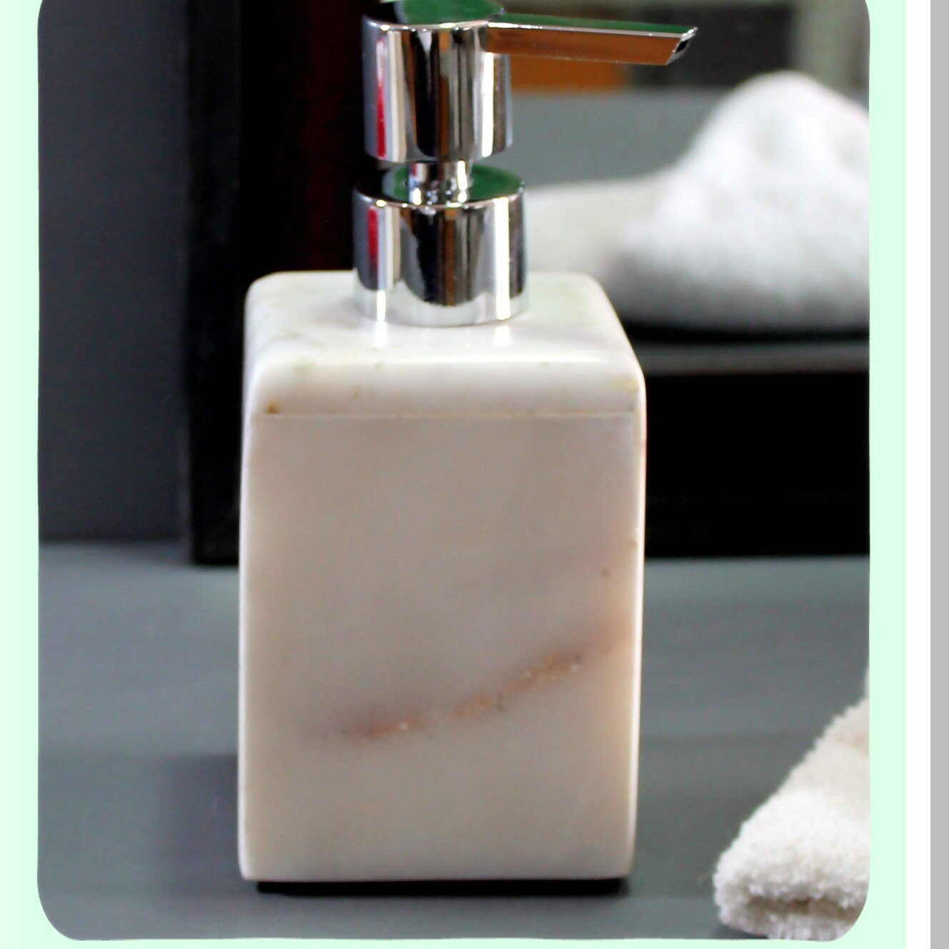 Genuine Marble Soap/Lotion Dispenser White 4in