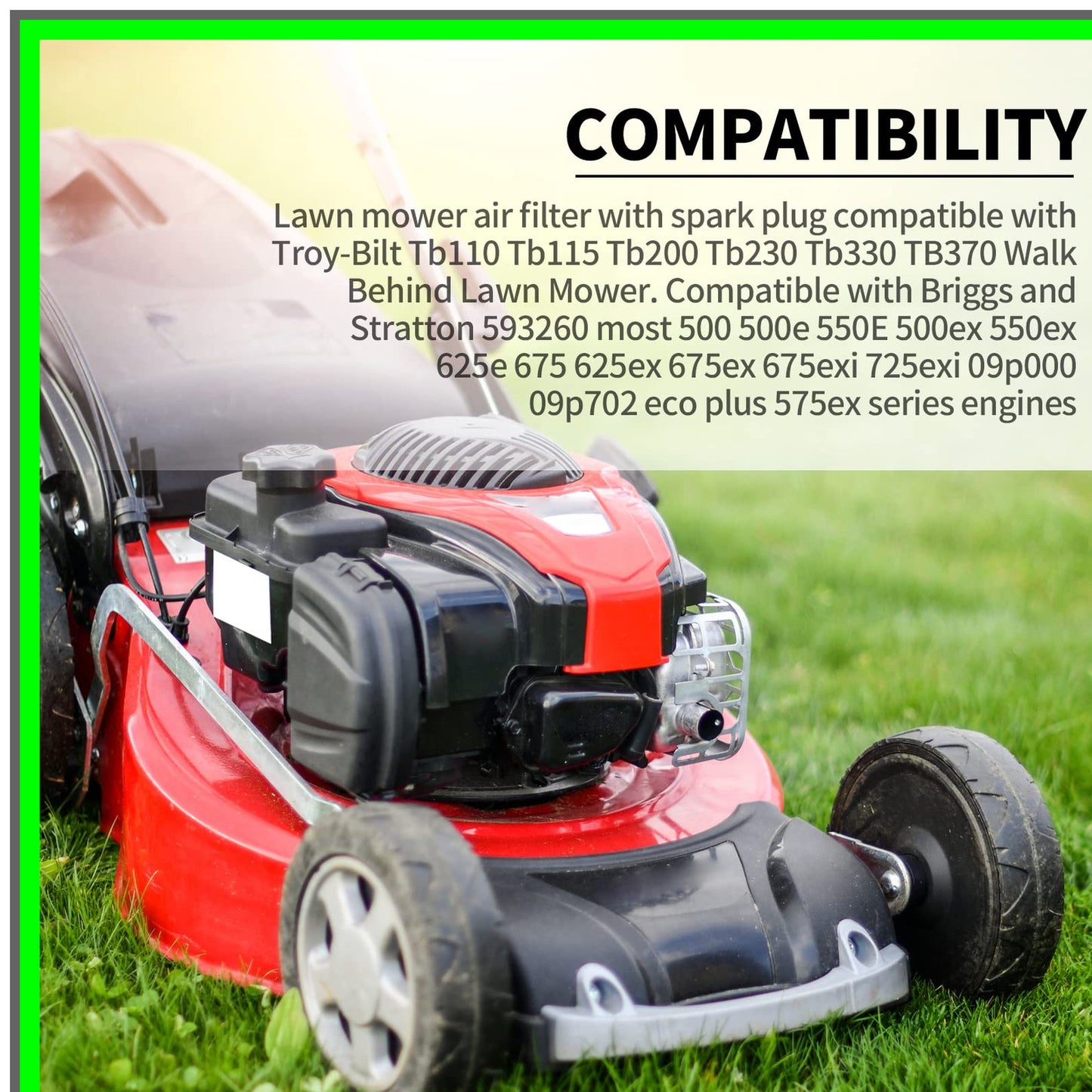 Efficient Air Filter Spark Plug for Troy-Bilt Walk Behind Mowers