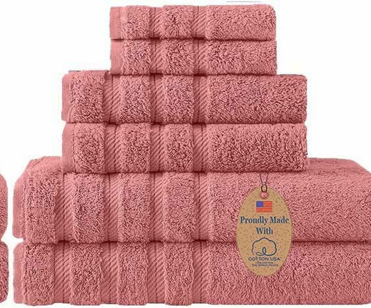 6-Piece Cotton Towel Set Coral