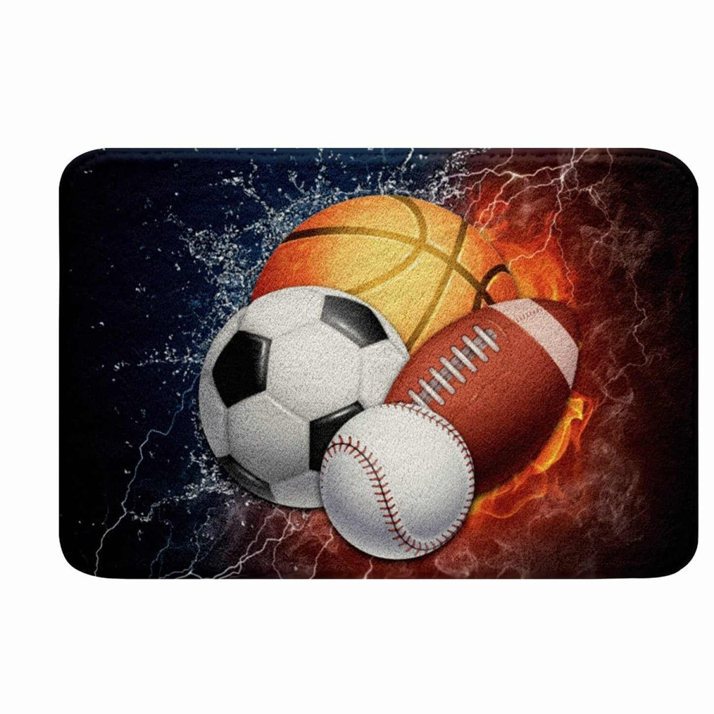 Sports Bathroom Rug Boys 16"x24" Non Slip Plush