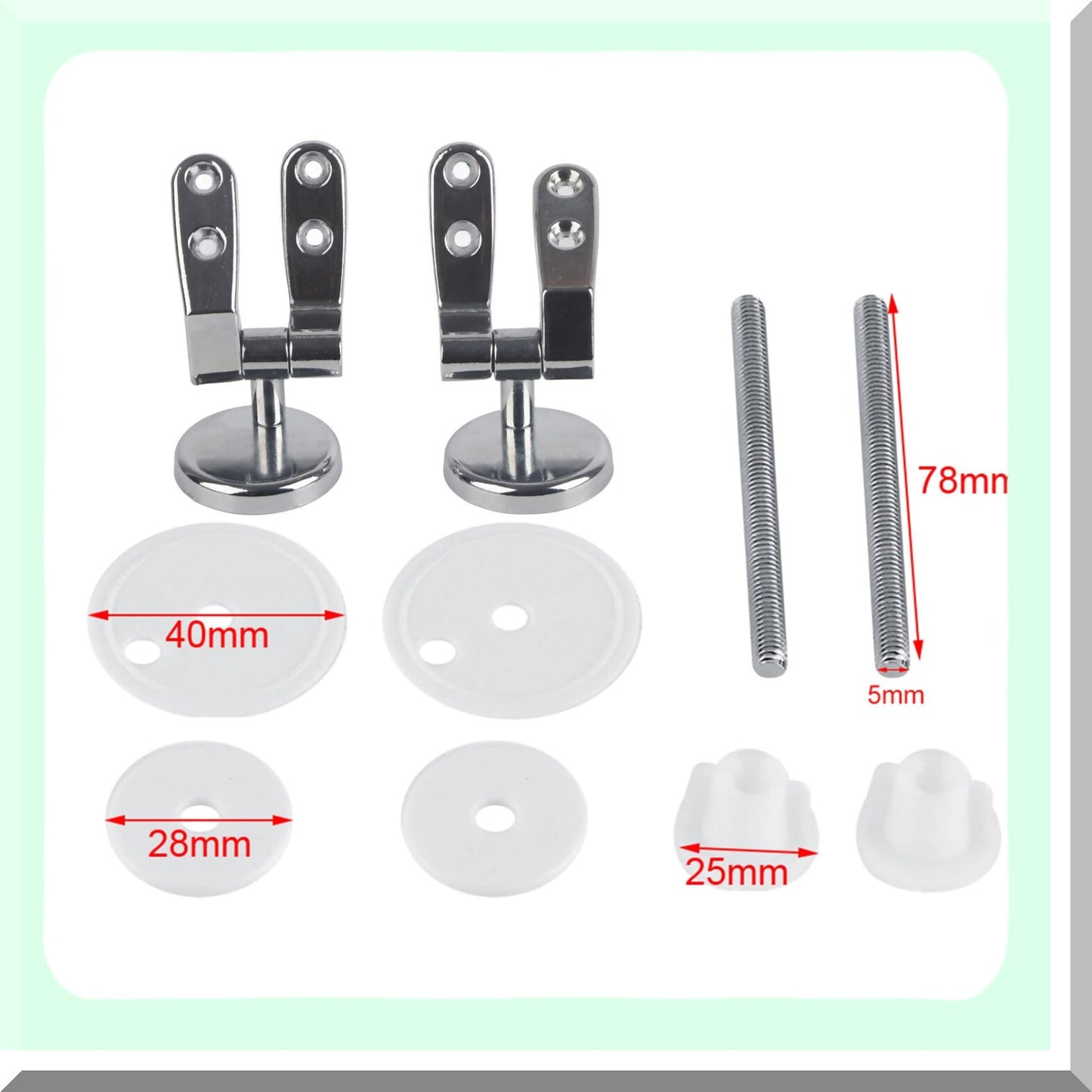 Replacement Zinc Alloy Toilet Seat Hinge Set