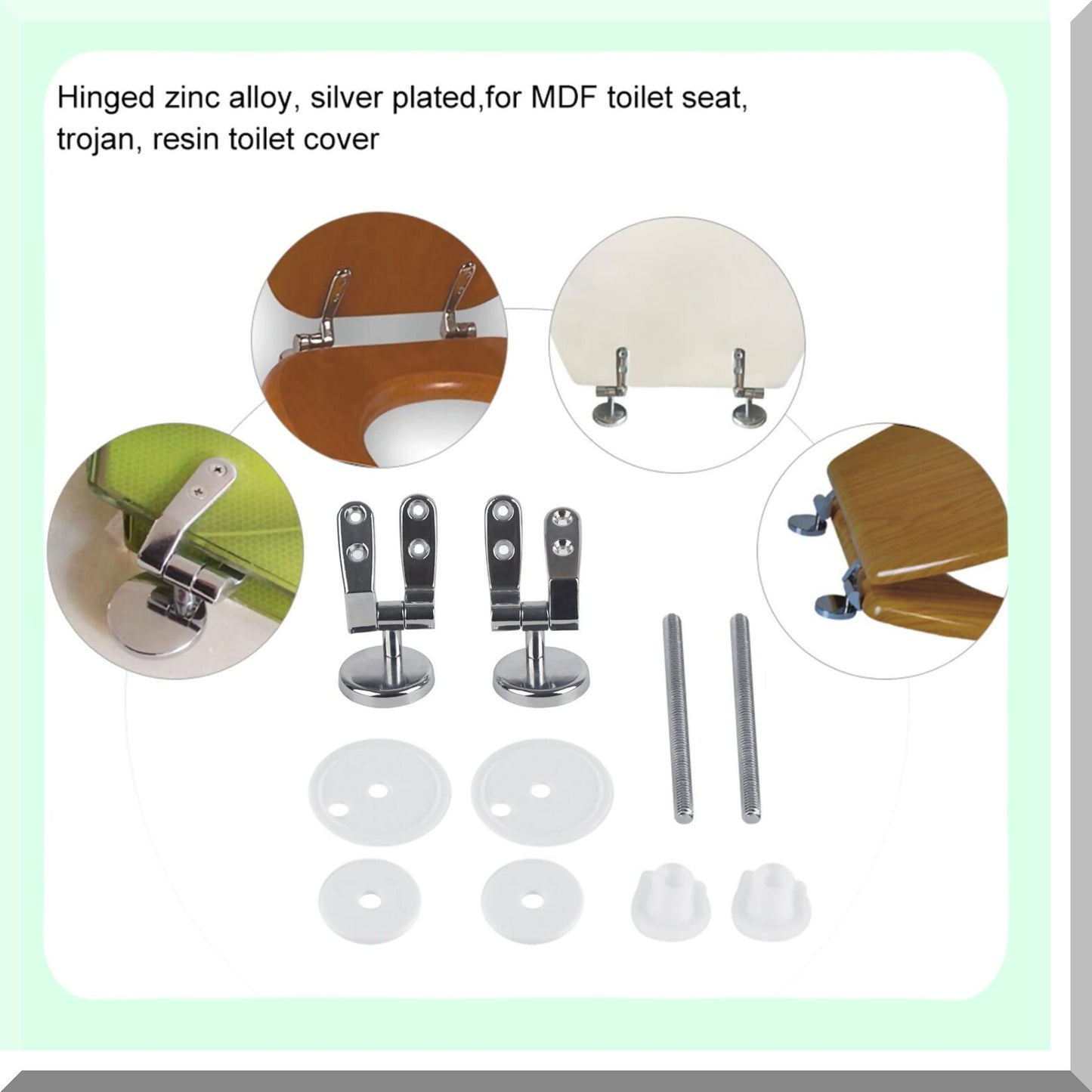 Replacement Zinc Alloy Toilet Seat Hinge Set