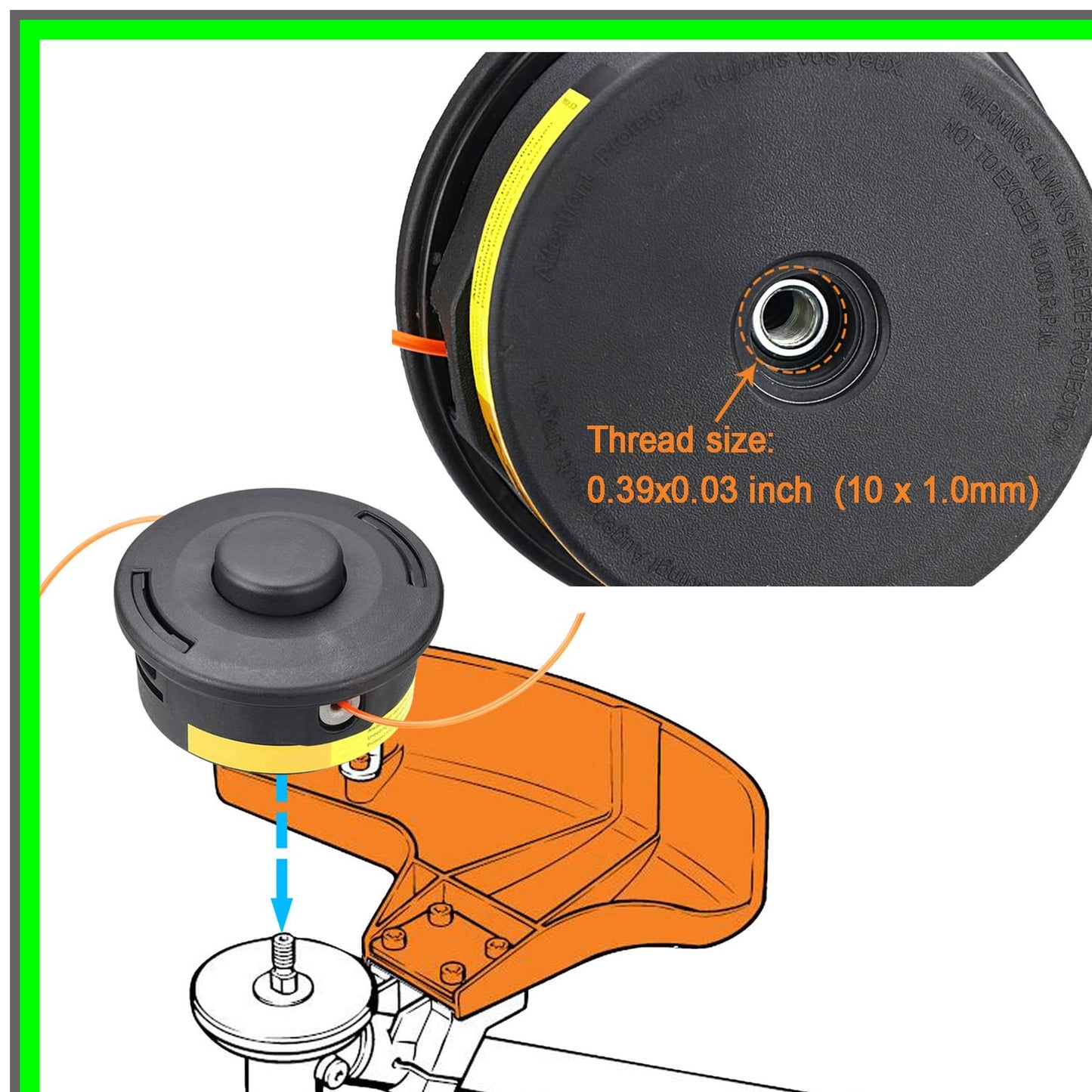 Efficient Double Line Trimmer Head with Built-in String for Stihl FS Series