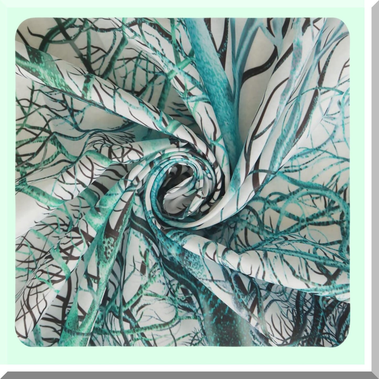 Tree Shower Curtain 72x72 Inches Green with Hooks