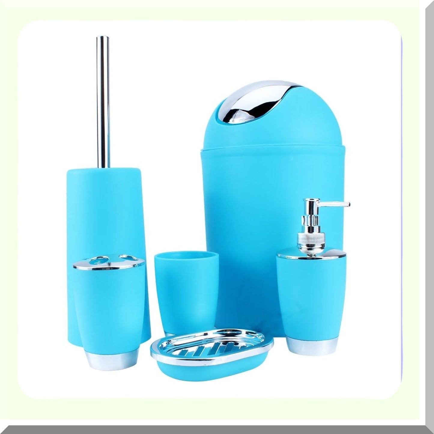 6-Piece Blue Bathroom Accessories Set