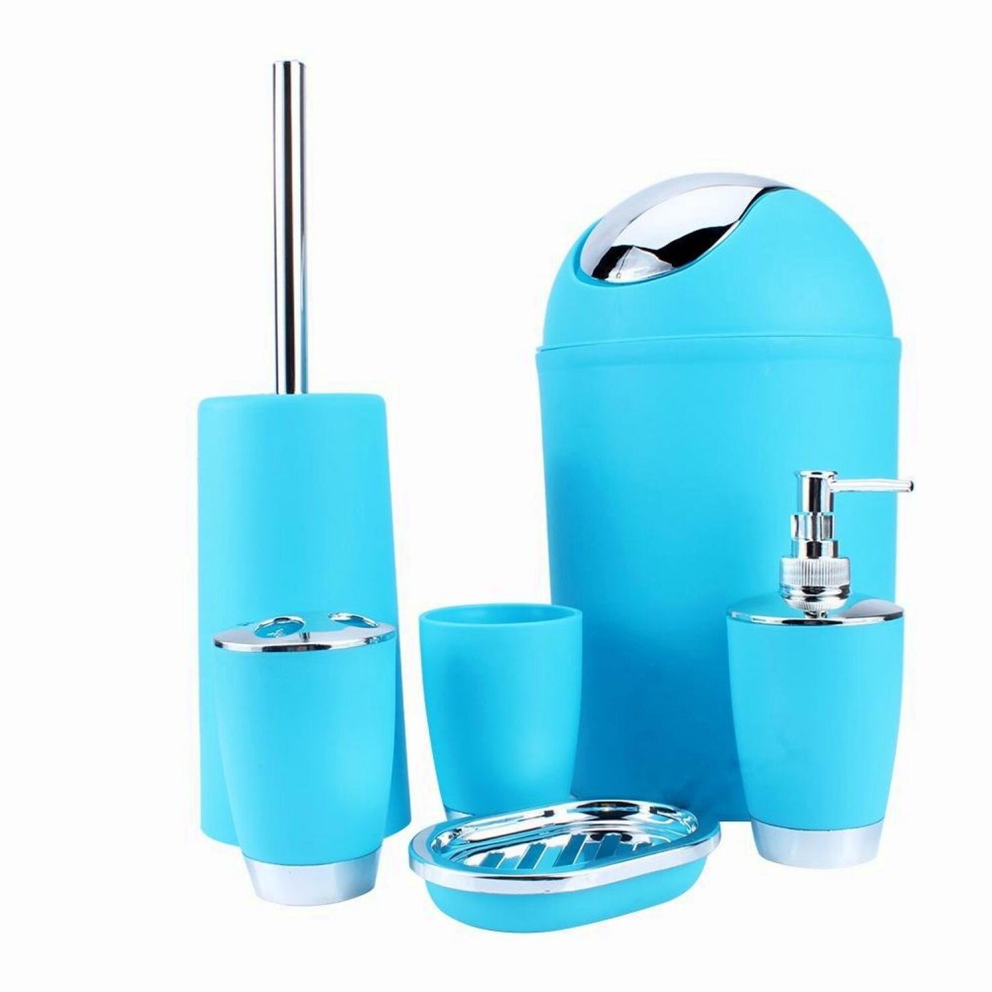 6-Piece Blue Bathroom Accessories Set