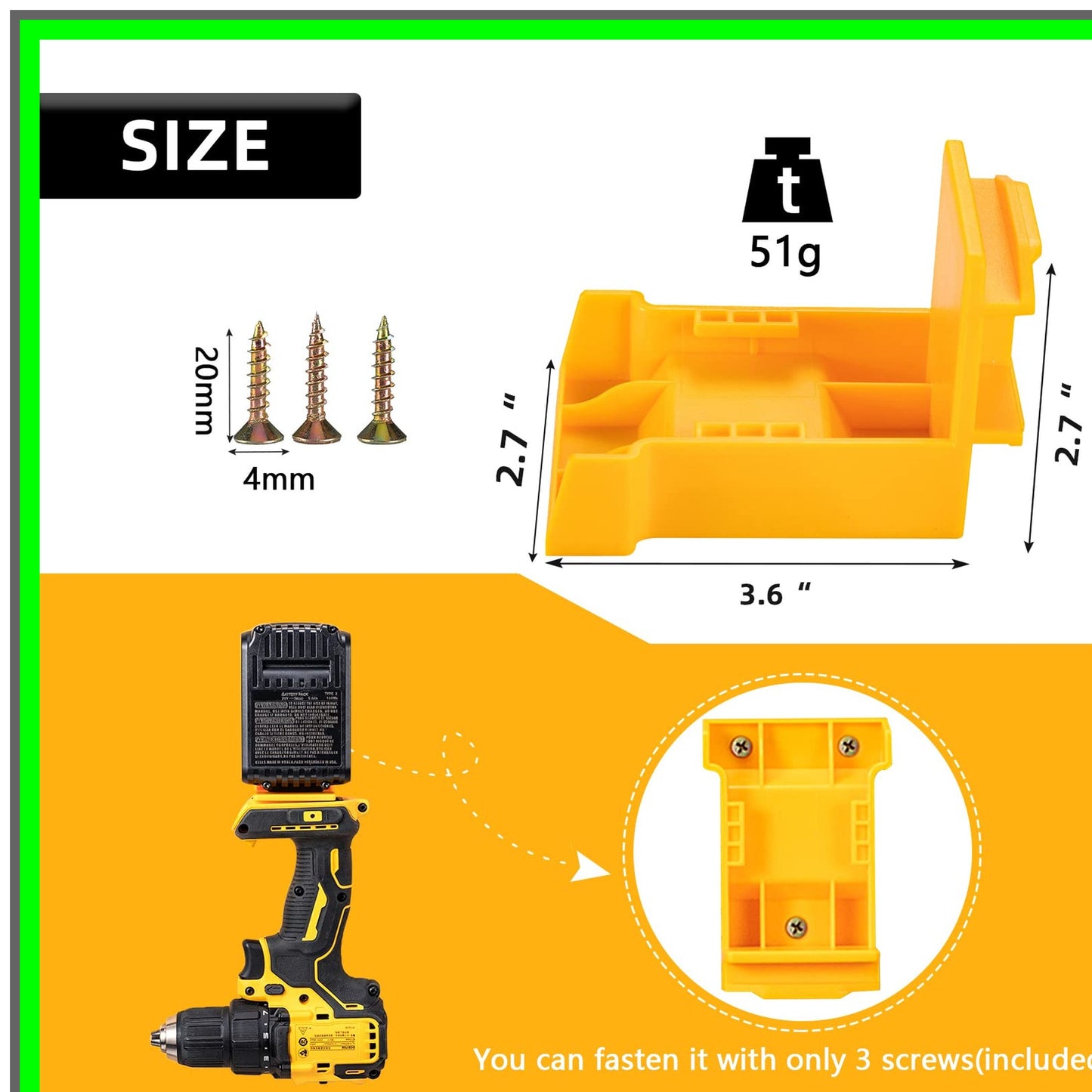 Versatile Tool Mounts and Battery Holders for 18V and 20V Drills