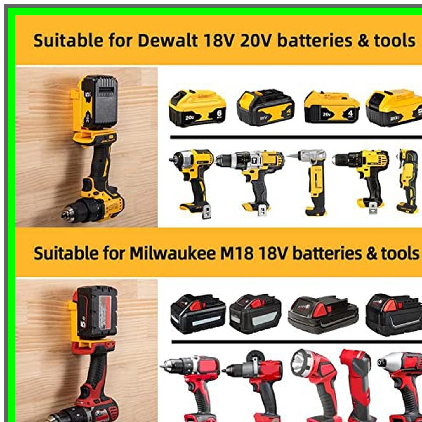 Versatile Tool Mounts and Battery Holders for 18V and 20V Drills