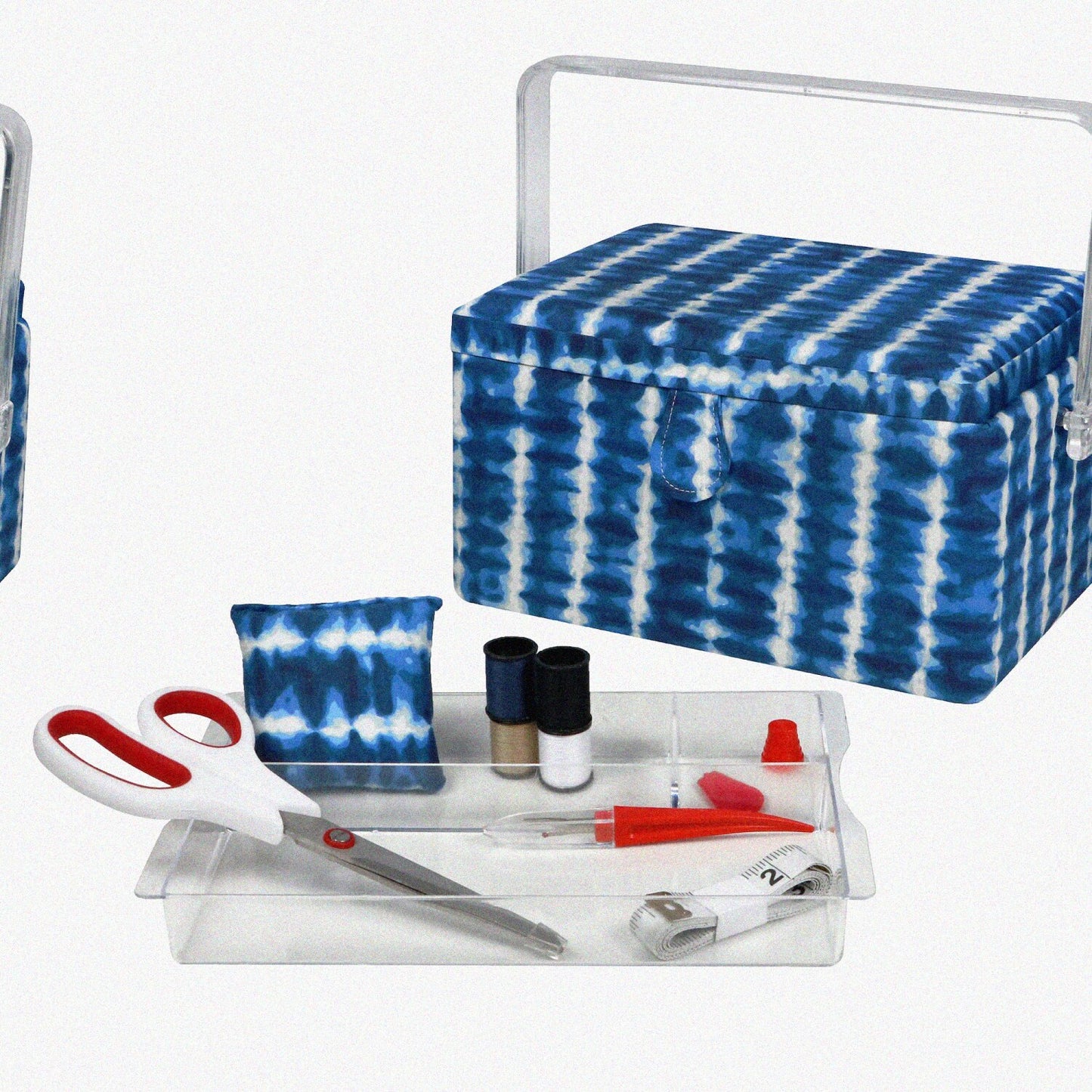 Large Tie Dye Print Sewing Basket 11.75x8x6 Inches