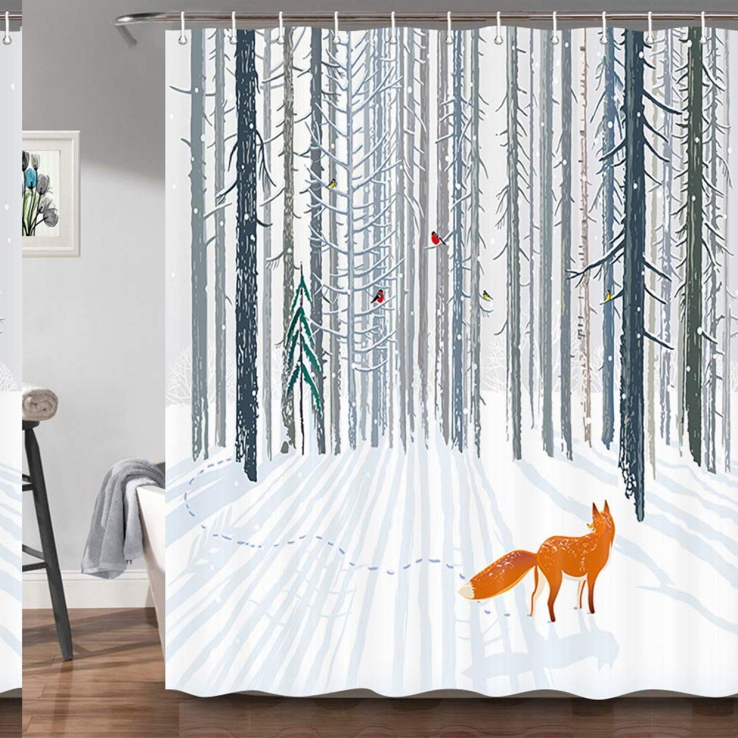 Winter Forest Shower Curtain 69x70 Inches