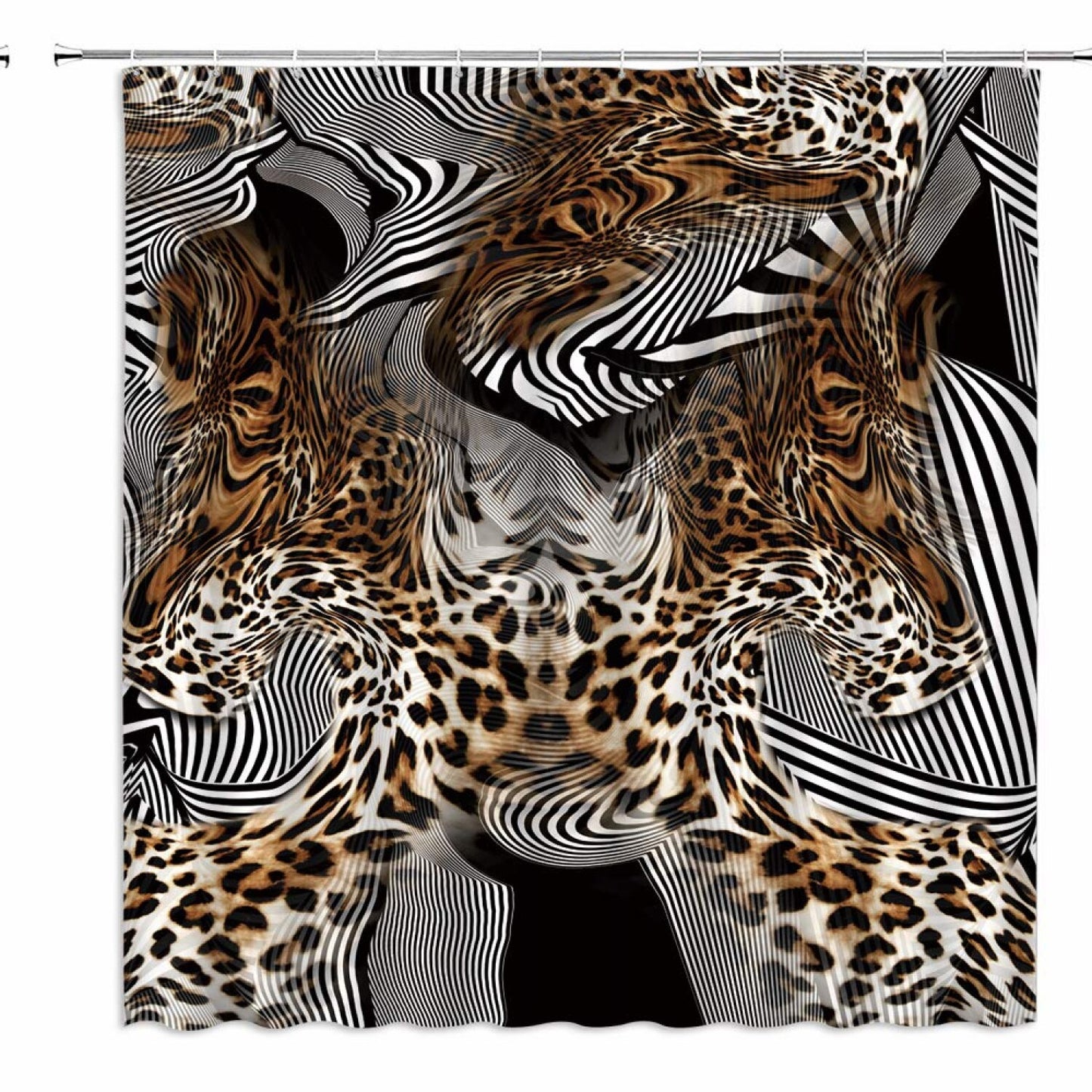 Leopard Zebra Print Shower Curtain 70x70 inches