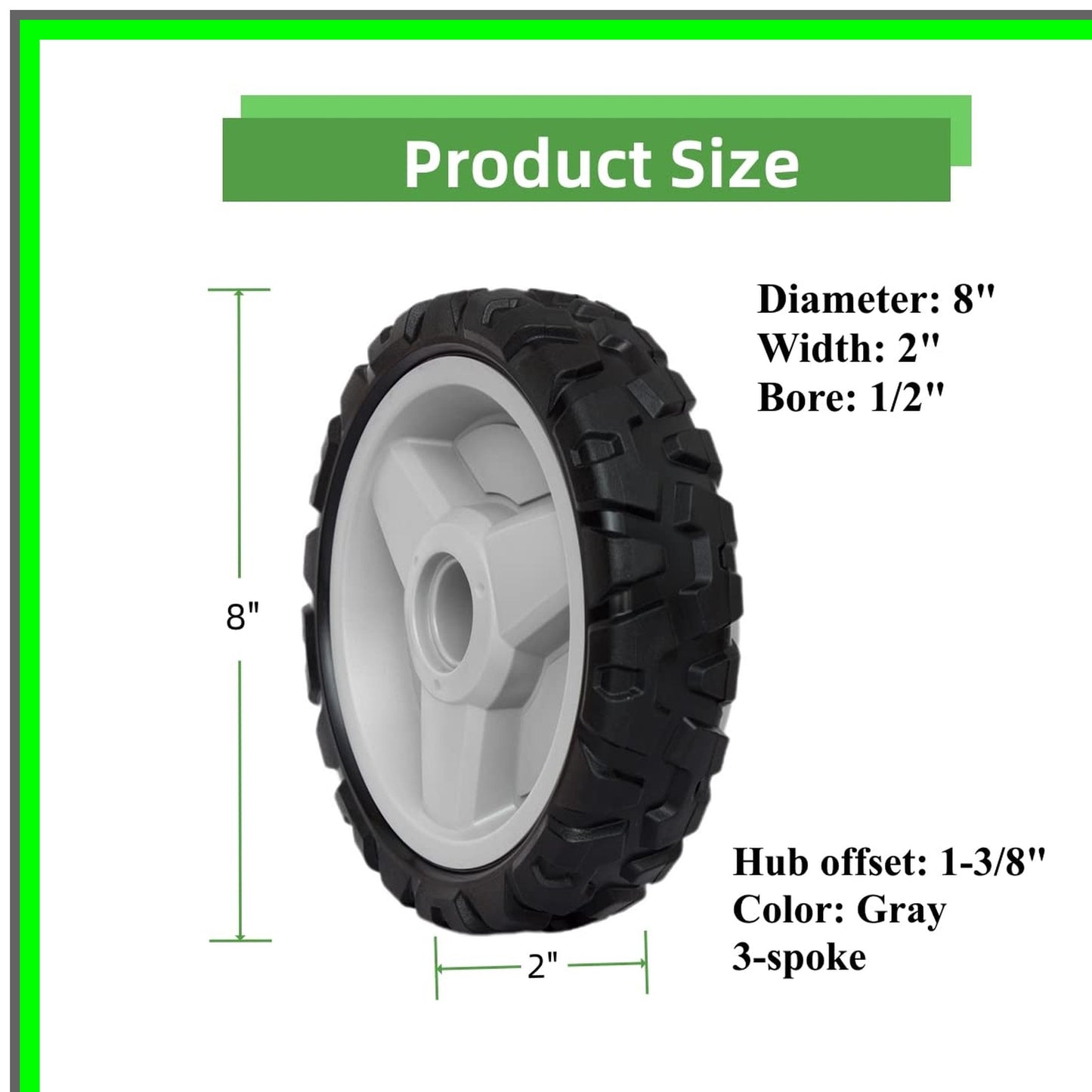 Durable 8 Inch Lawn Mower Drive Wheels Replacement for Husqvarna 580365301