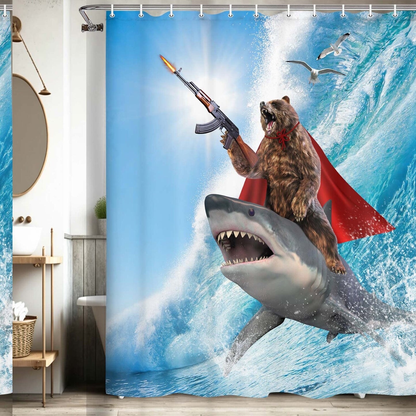 Funny Bear Shower Curtain 69x70 inches