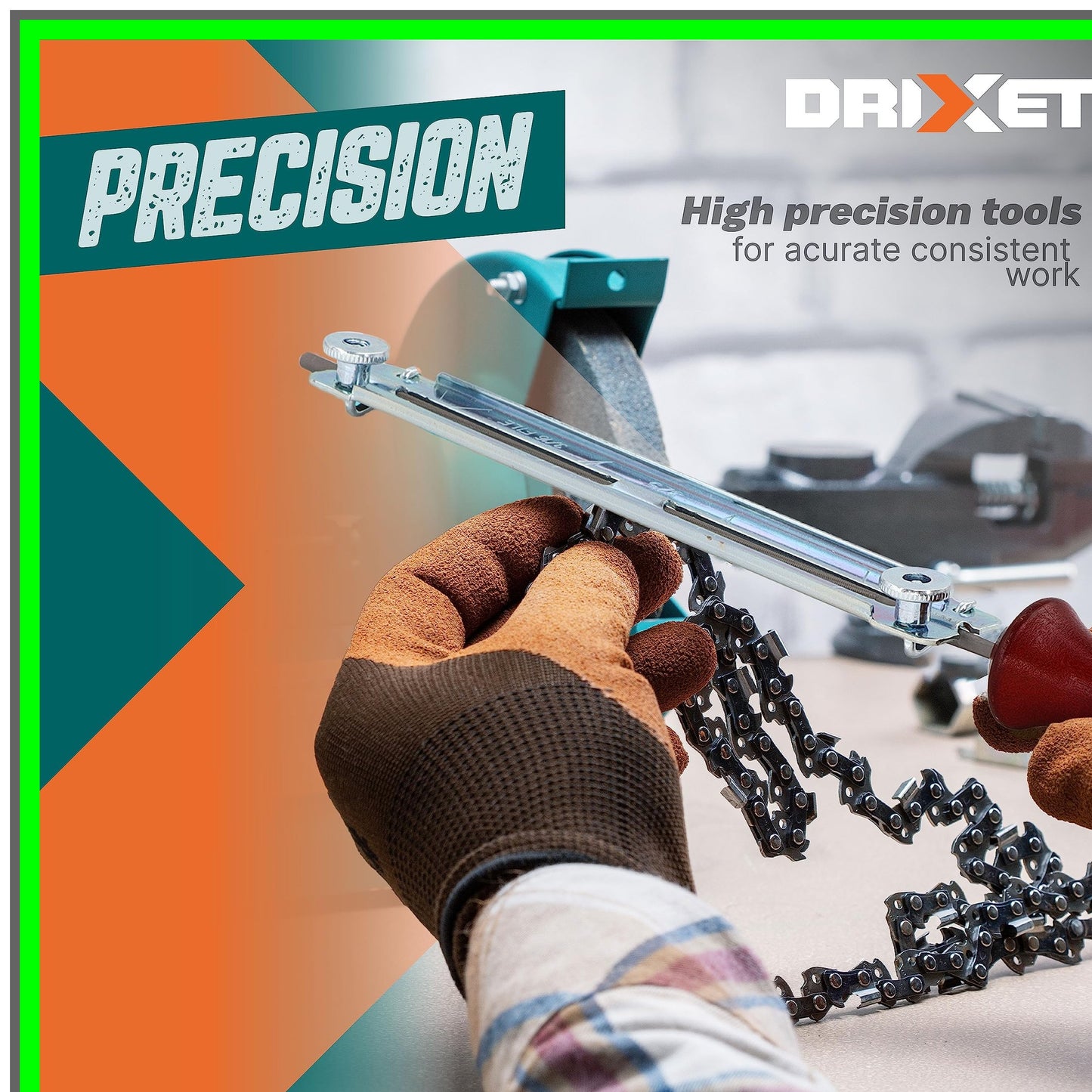Chainsaw Sharpener Tool Kit with Round Files, Flat File, and Guide